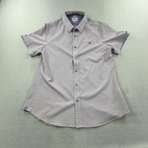 7 Diamonds Shirt Mens Medium Medina Geometric 4-Way Stretch Button Up